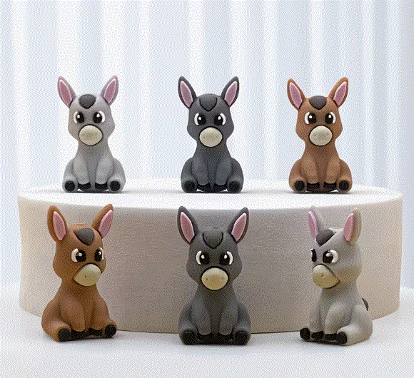 Ânes 3D en silicone. Protège pointes d'aiguilles a tricoter