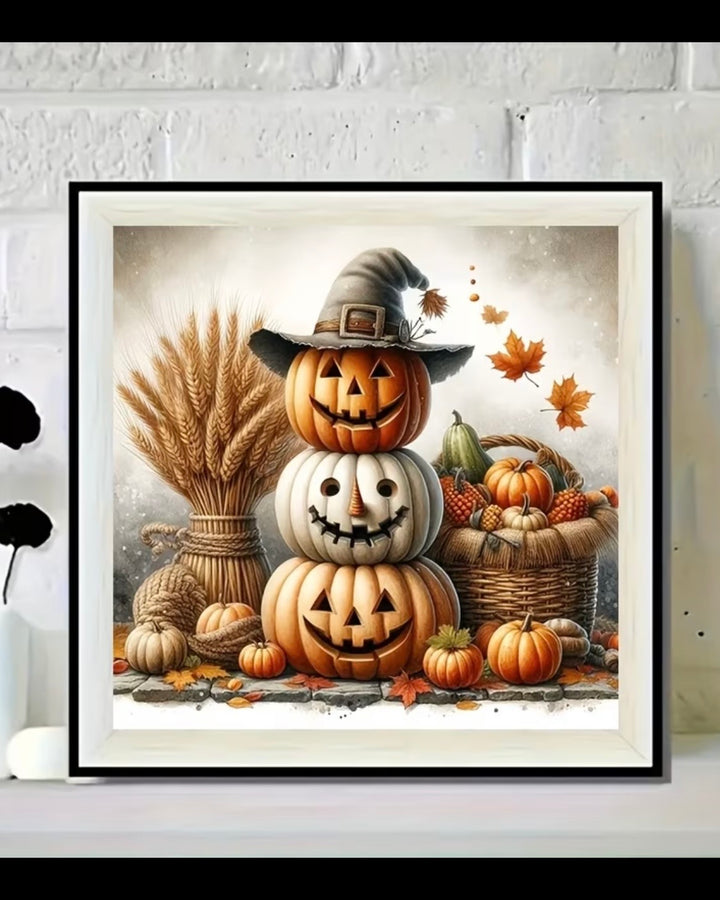 Peinture à diamant #77  40cmx40cm Trois citrouilles