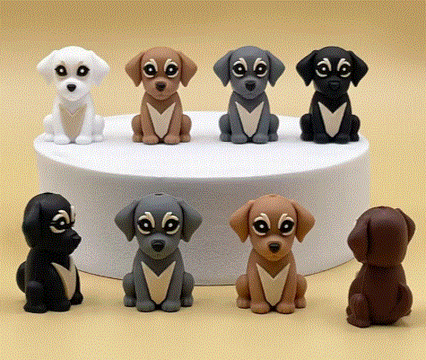 Chiens en silicone 3D. Protège pointes d'aiguilles a tricoter