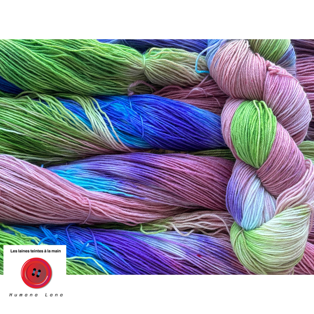 Laine à bas exclusive Humana Lana de couleur Cotton pop
