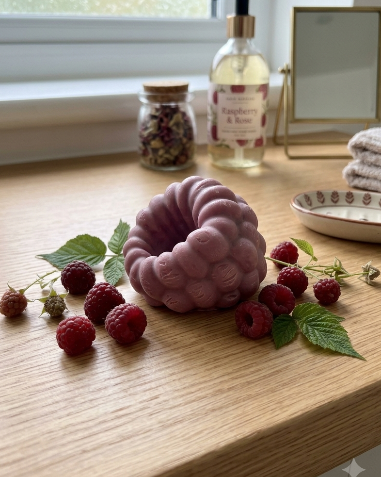 Savon au lait de chèvre à la framboise