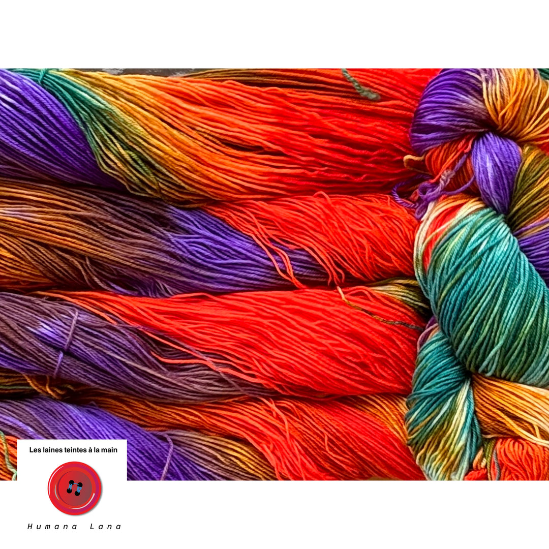 Laine à bas exclusive Humana Lana de couleur Fuego
