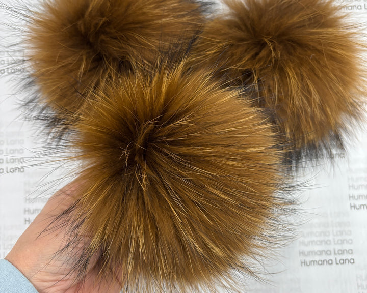 Pompon en fourrure Brun Acadia