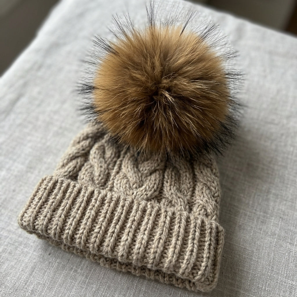 Pompon en fourrure  Acadia léger 17-20cm