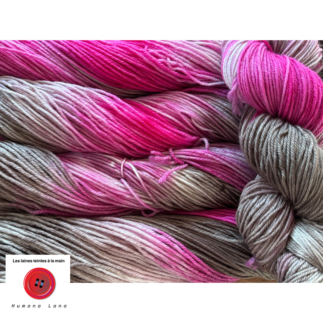 Laine à bas DK exclusive Humana Lana de couleur Hydrangée rose