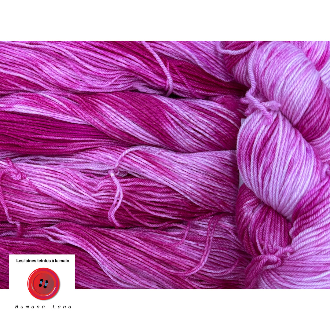 Laine à bas DK exclusive Humana Lana de couleur Rose bonbon