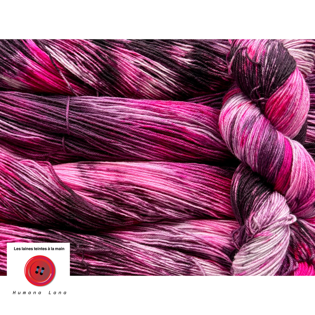 Laine à bas exclusive Humana Lana de couleur Pouding aux fruits