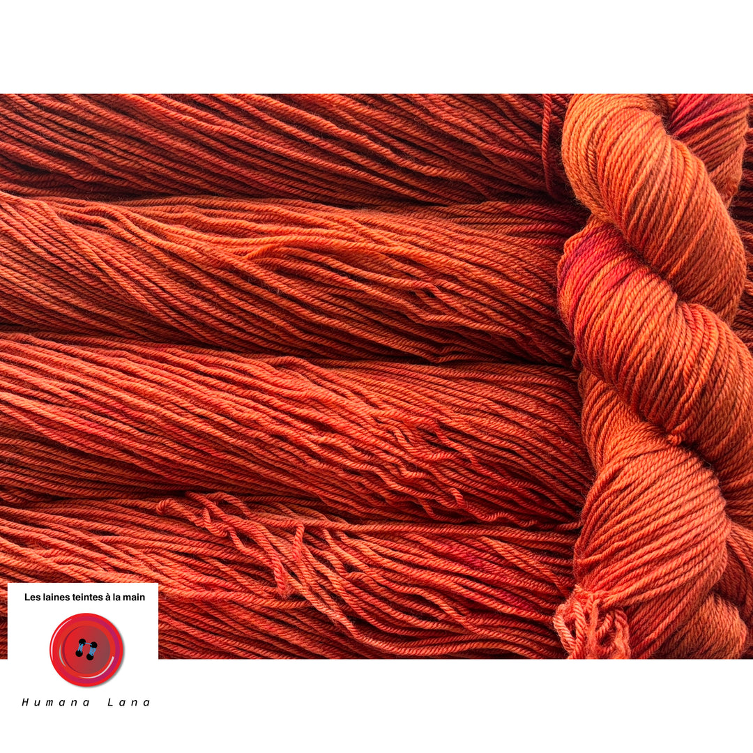 Laine à bas DK exclusive Humana Lana de couleur Orange fumée