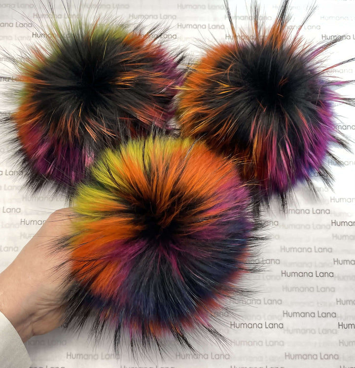 Pompon en fourrure Multi couleurs