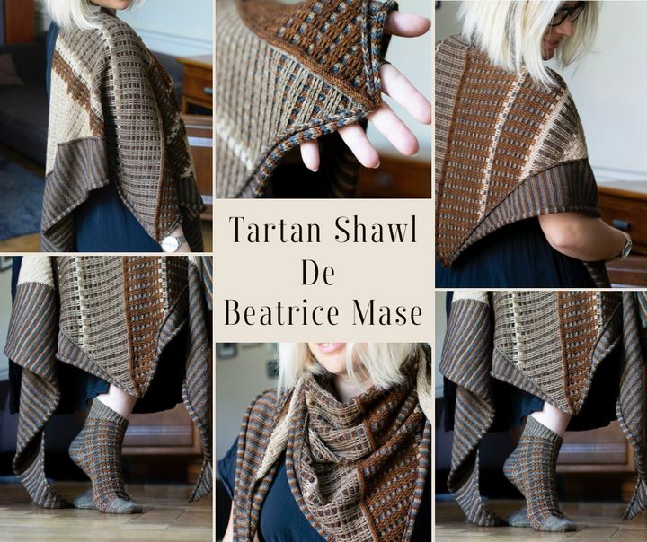 Kal d'automne 2025. Le tartan Shawl en Français ou Anglais de Beatrice Mase