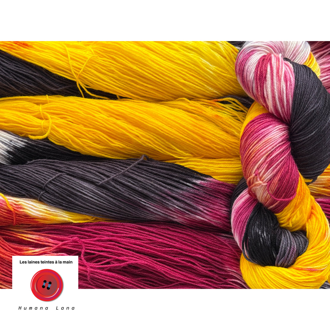 Laine à bas exclusive Humana Lana de couleur Soleil Levant