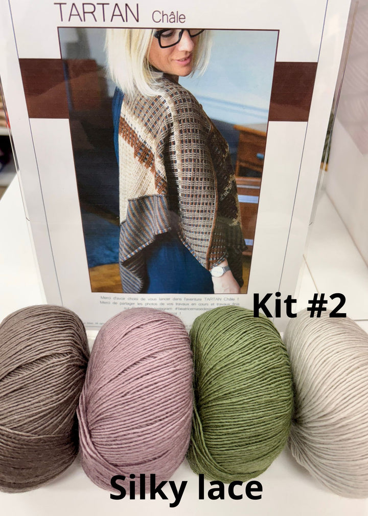 Kal d'automne 2025. Le tartan Shawl en Français ou Anglais de Beatrice Mase
