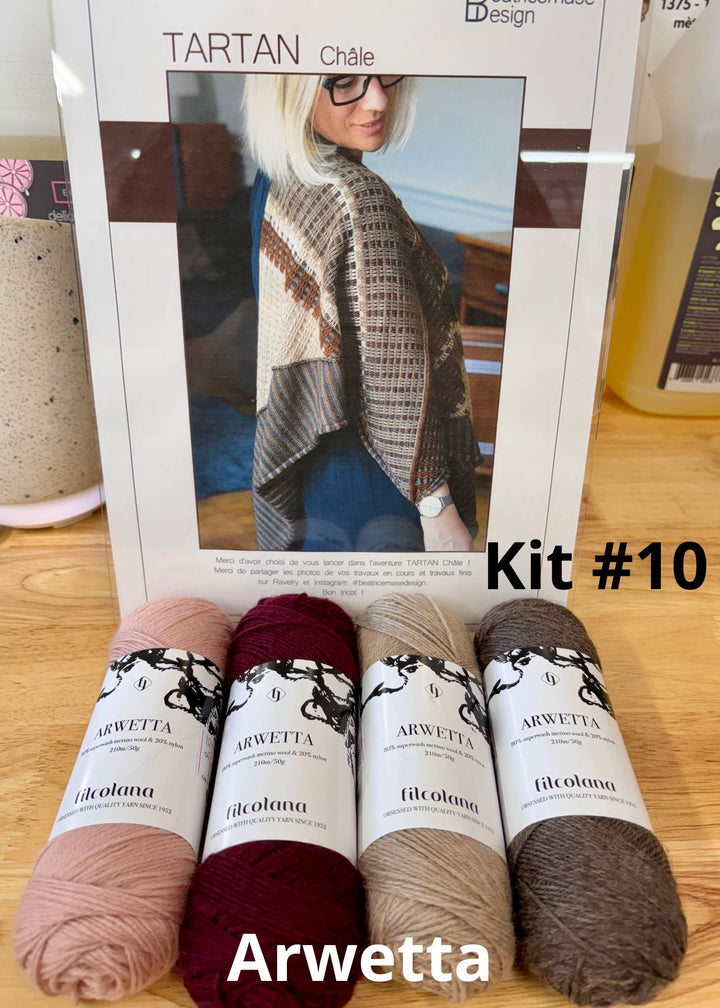 Kal d'automne 2025. Le tartan Shawl en Français ou Anglais de Beatrice Mase