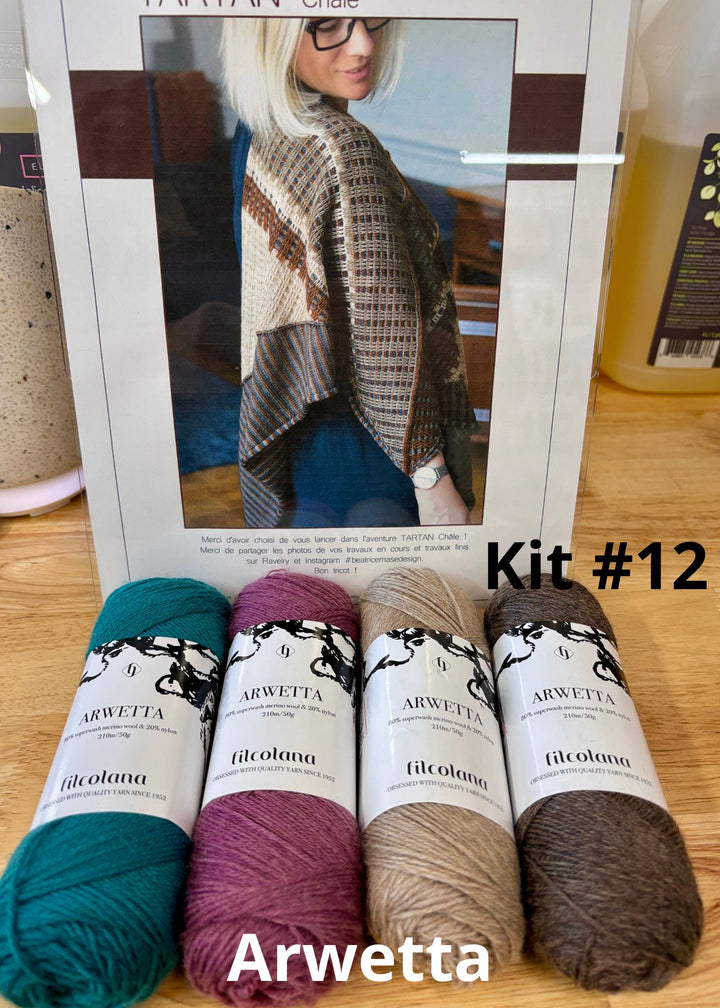 Kal d'automne 2025. Le tartan Shawl en Français ou Anglais de Beatrice Mase