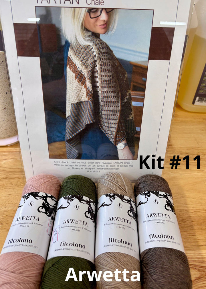 Kal d'automne 2025. Le tartan Shawl en Français ou Anglais de Beatrice Mase