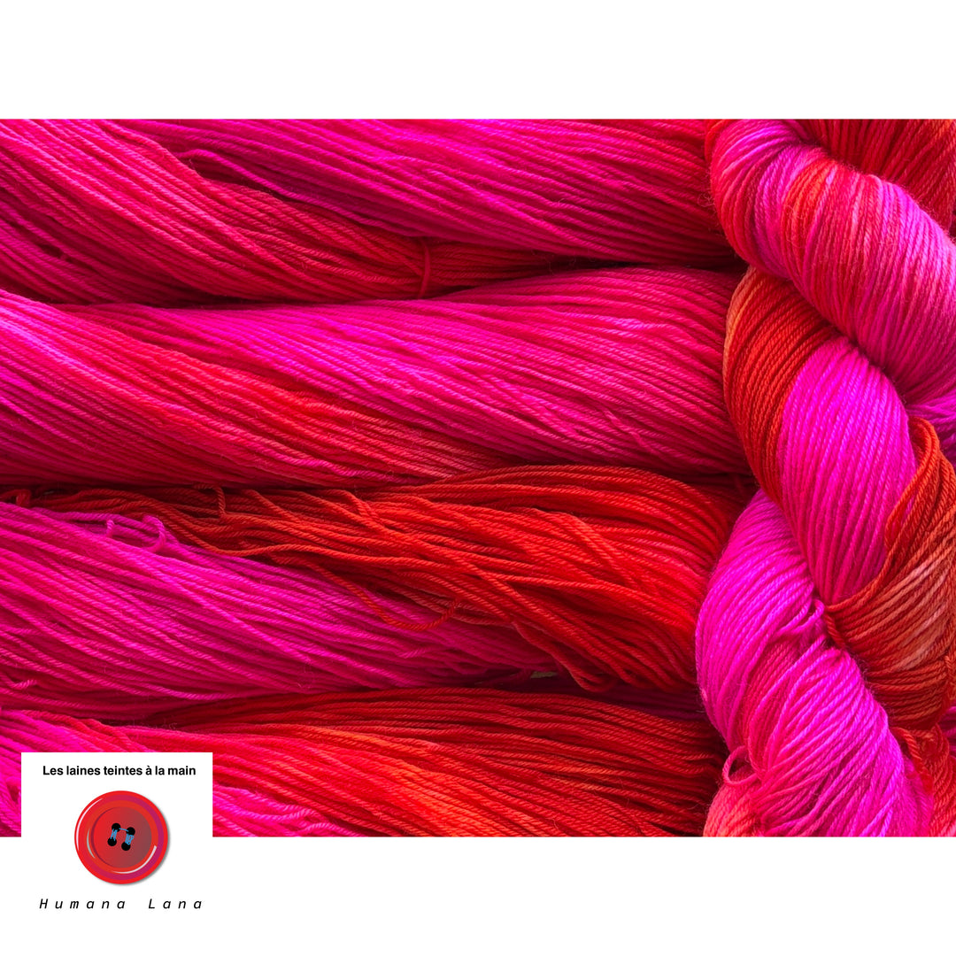 Laine à bas exclusive Humana Lana de couleur Orange fusion