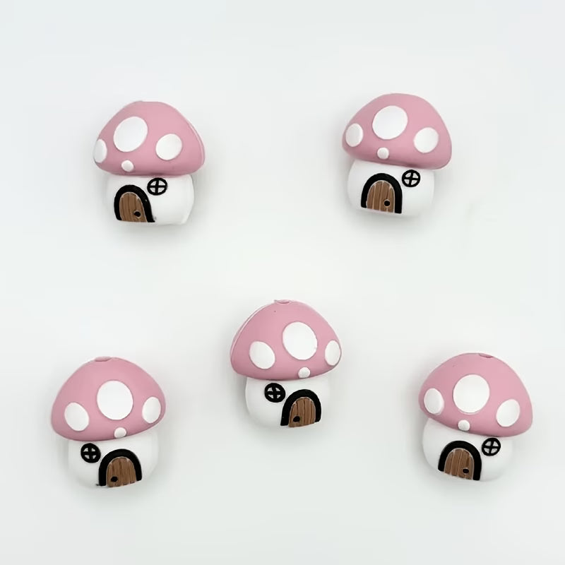 Maisons champignons 3D. Protège pointes d'aiguilles a tricoter