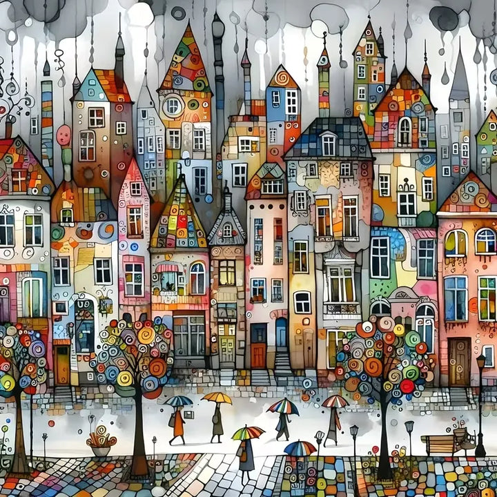 Peinture à diamant #181 50cm x 50cm Village