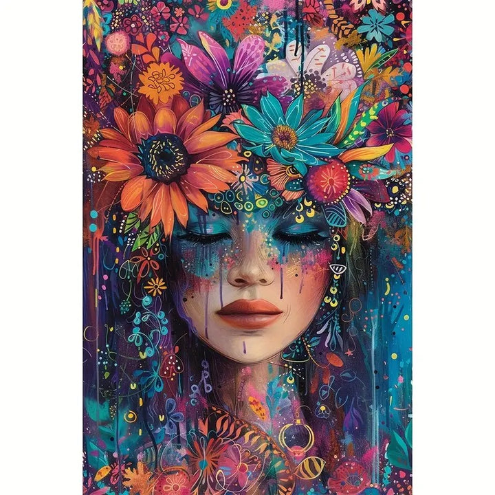 Peinture à diamant #47 40cmx60cm Femme fleurie