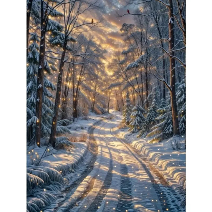 Peinture à diamant  #138  30cmx40cm  Paysage d'hiver