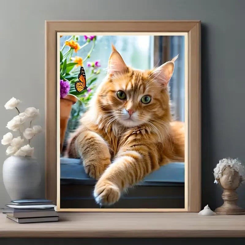 Peinture à diamant #69 30cmx40cm Chat jaune