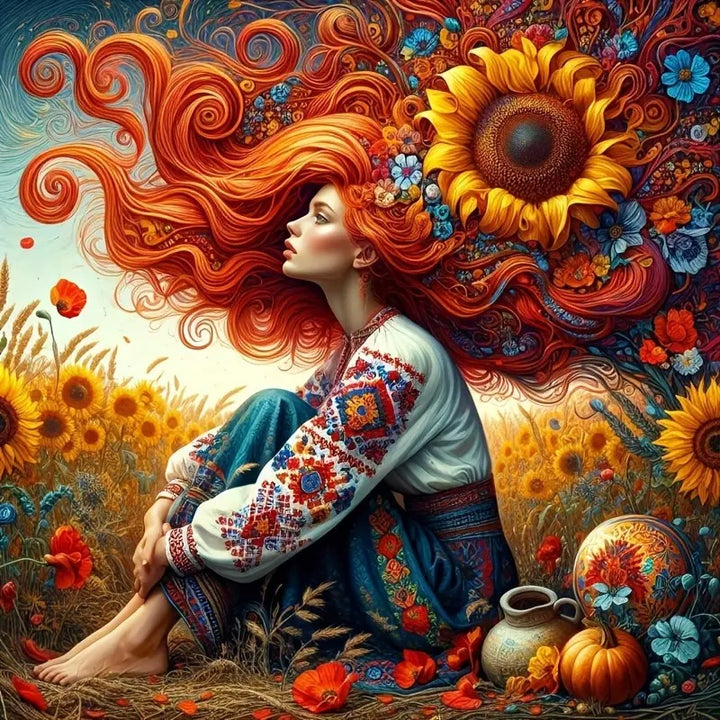 Peinture à diamant #30  40cm x 40cm Femme