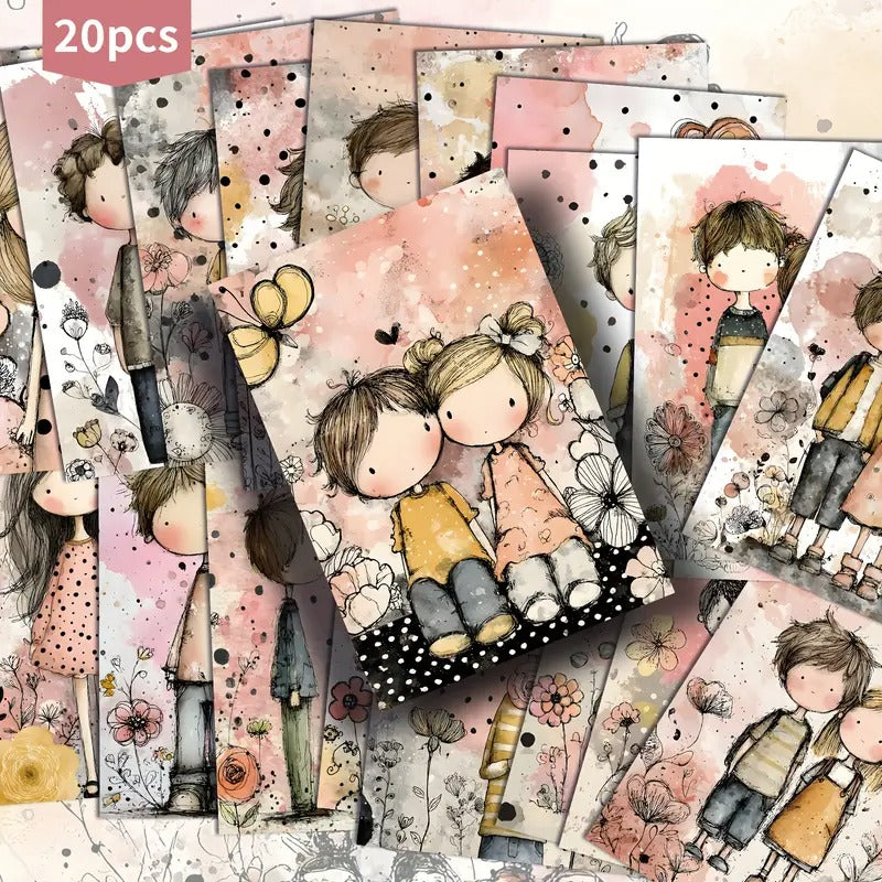 20 Cartes de style postale en blanc.