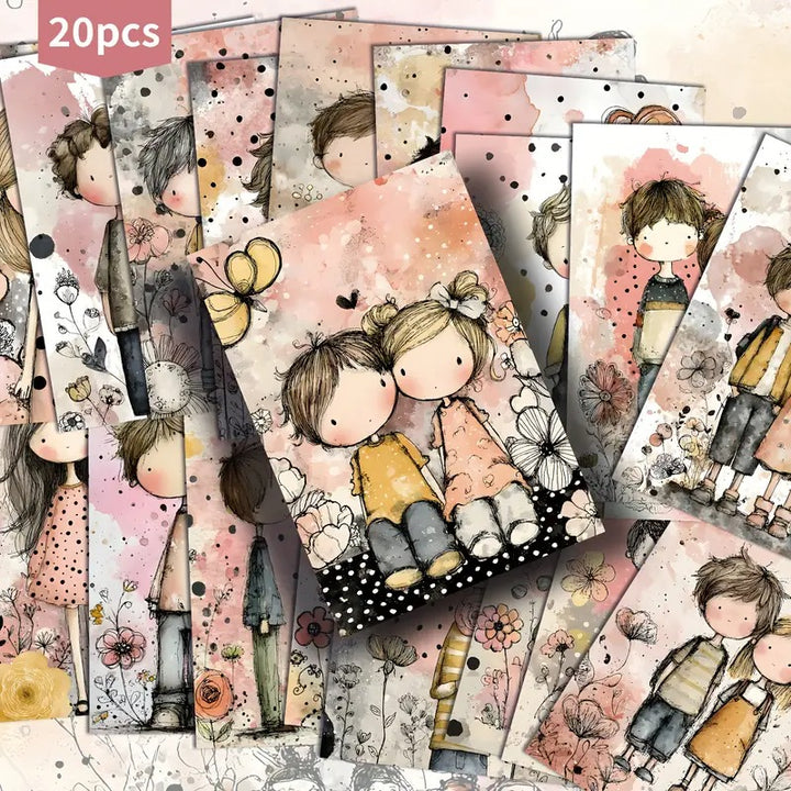 20 Cartes de style postale en blanc.