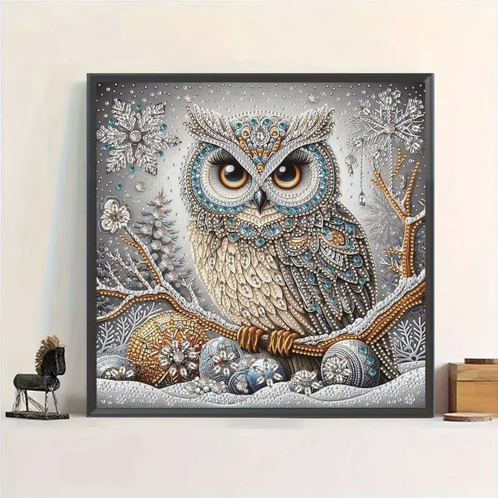 Peinture à diamant #38 30cm x 30cm Hibou de Noel