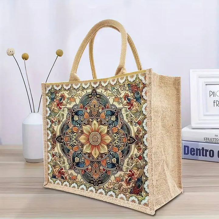 Sac en jute en diamant painting #183  24.5cm x 30.5cm x 13.5cm (contient deux manderas)