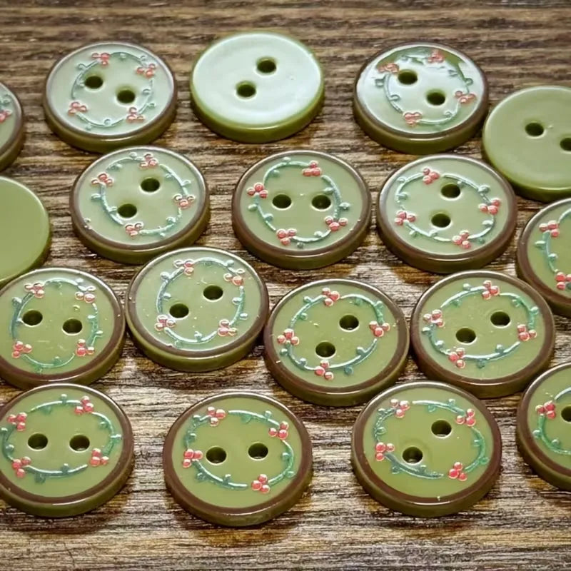 4 boutons en acrylique Olive (15mm)