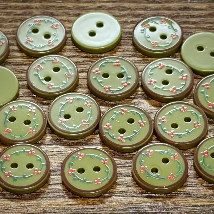 4 boutons en acrylique Olive (15mm)