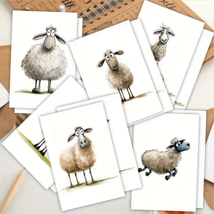 12 Cartes de voeux en blanc, plus enveloppe