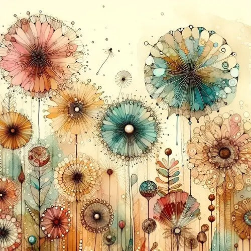 Peinture à diamant #93 40cm x 40cm Fleurs