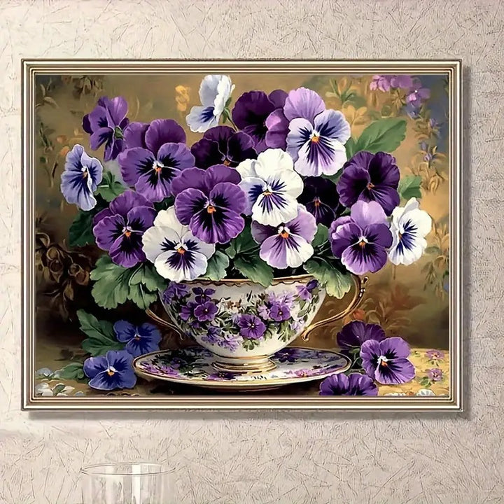 Peinture à diamant #7 30cm x 40cm Violettes Africaines