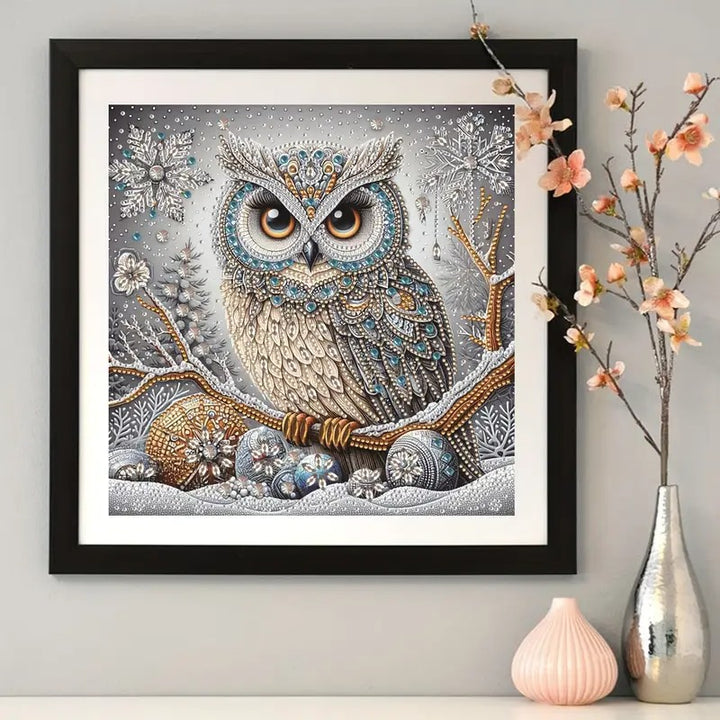 Peinture à diamant #38 30cm x 30cm Hibou de Noel