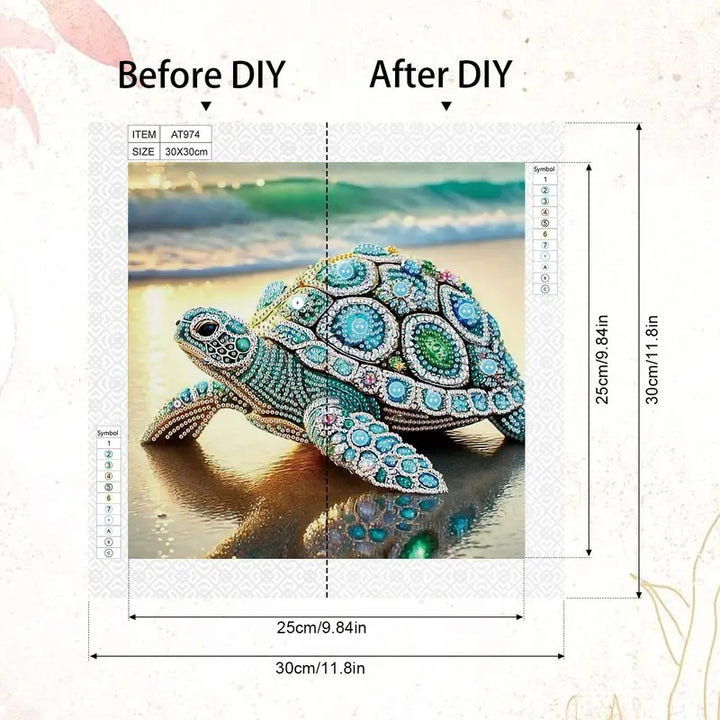 Peinture à diamant #96 30cm x 30cm  Tortue