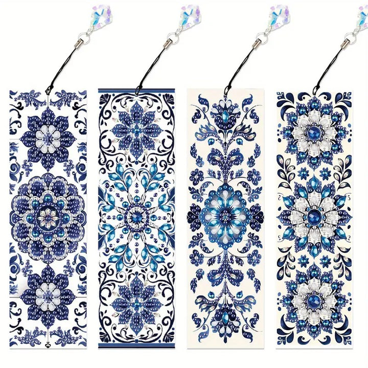 4 marque-pages en Diamonds painting de 20cm x 6cm #178 Mandala